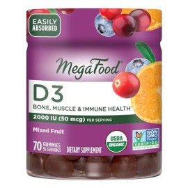 MegaFood D3 Bone Muscle And Immune Gummies Mix Frt 70 Gummy