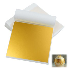 Gold Leaf, 100 Sheet 8x8.5cm Gold Leafing Sheets Foil Paper,Imitation Gold Foil Sheets for DIY Crafting,Gilding Art,Painting, Resin Art, Nail Design & Beauty Routine