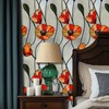 HOMETITUTE Stained Glass Wallpaper Peel and Stick Orange Floral Contact