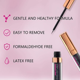 Eyelash Glue for False Lashes Super Strong Hold Eyelash Adhesive Black Lash Glue for False Lashes Waterproof Strip Lash Adhesive Professional Latex Free Sensitive Eyes