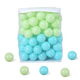 GUESVOT Pink Ball Pit Balls - Crush Proof Plastic Balls for Ball Pit Pack of 100pcs Set for Toddlers Ball Pool Playtent Tunnels with Reusable Storage Bag - 2.16 Inch(Pear Pink+Transparent)