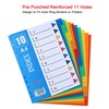 1-10 Part File Dividers A4, 【12Pack】 Plastic A4 Folder Dividers
