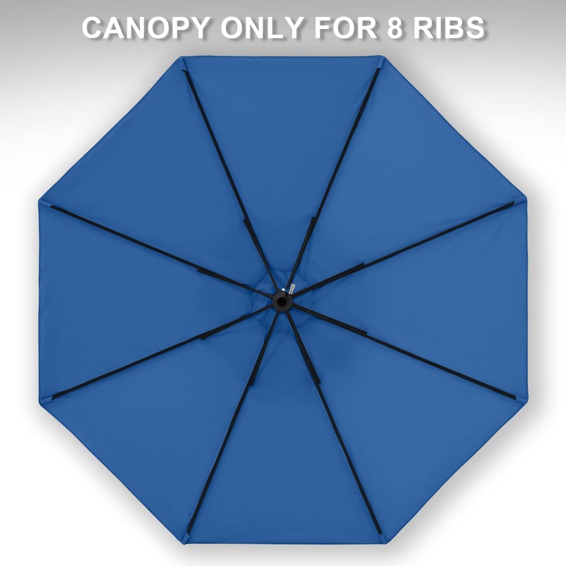 MASTERCANOPY Patio Umbrella 9 ft Replacement Canopy for 8 Ribs-Dodger