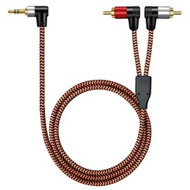 3.5mm to 2RCA Cable 1m, LiuTian Dual Shielded Gold Plated] 3.5mm Male to 2RCA Male Stereo Audio Adapter Coaxial Cable Nylon Braided AUX RCA Y Cord for Smartphones, MP3s, Tablets, Speakers, HDTVs