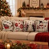 4 Pack Christmas Cushion Covers, Holiday Christmas Decorations For Home
