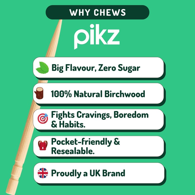 pikz Flavoured Toothpicks – Bold Natural Flavours, Resealable Packs –