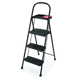 Rubbermaid RMS-3T 3-Step Steel Step Stool with Project Tray, 225-pound Capacity,Black