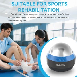 Cold Massage Roller Ball - Cold&Heat Relief - Tight and Sore Muscles Relief, Manual Massager, Alleviating Shoulder, Arms, Back, Legs, Calves or Muscle Tension