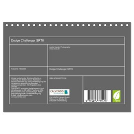 Dodge Challenger SRT8 (Tischkalender 2025 DIN A5 quer), CALVENDO Monatskalender