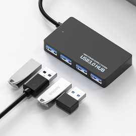 Slim USB 3.0 +2.0 Hub Distributor 4 Port Super Speed Data HUB Adapter, USB Splitter USB Expander for Notebook Laptop PC