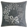 Homey COZY Embroidery Gray Velvet Throw Pillow Cover, Merry Christmas