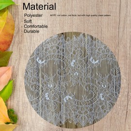 13.5 Inch Wide by 3 Yard Length Eyelash Lace Fabric with Floral Pattern Pure White Lace Ribbon with bit Stretchy for Craft, Sewing, DIY, Wedding Dress, Home Decorations