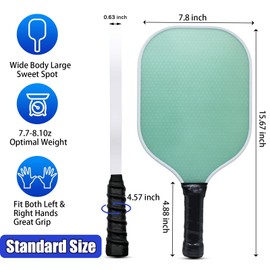 Magicorange Pickleball Paddles, USAPA Approved Fiberglass Surface Pickleball Paddles Set with 2 Pickleball Rackets,4 Pickleball Balls,1 Portable Carry Bag (White-DIY)