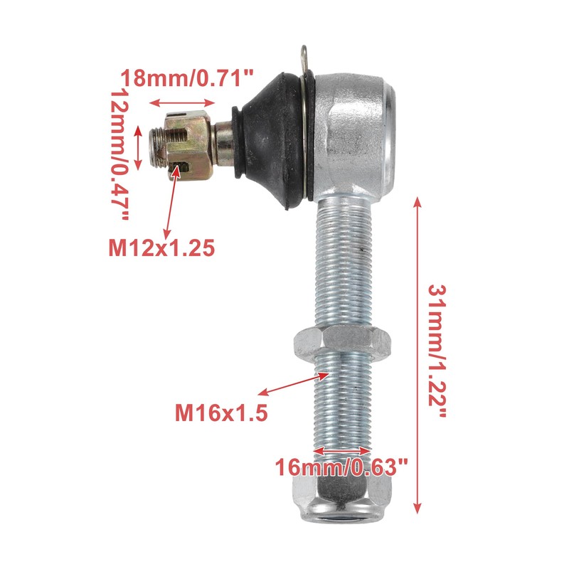 X AUTOHAUX M12x1.25 Left Right Ball Joint Fit for 150CC