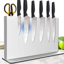 Pailexin Magnetic Knife Block Without Knives— Stainless Steel Double-Sided Magnetic Knife Holder Stand with Strong Magnets, Knife Storage Organizer for Kitchen Counter top, 16 inch