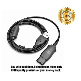 DA95 USB QD Cable Adapter Compatible with Plantronics H251 H251N H261 H261N HW291N, HW301N HW710 HW720 and H-Series & HW-Series Headsets (1 Cable)