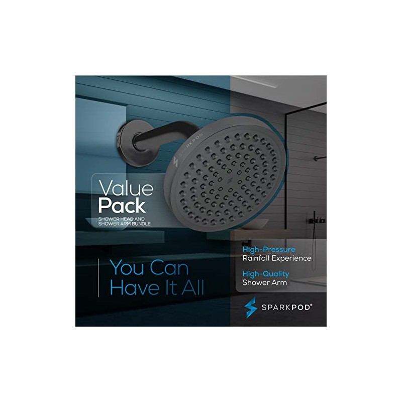 SparkPod Cabezal de ducha de lluvia de 6 pulgadas con