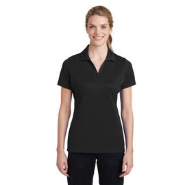 Womens/Ladies Custom Polo Shirt. Custom Embroidered Polo Shirt for Ladies. (Medium, Black)