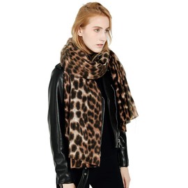 Superora Leopard Print Scarf Women Scarf Blanket Scarf Large Long Wrap Shawl Animal Print Soft Warm 200 * 90