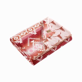 Wrangler - Blanket, Super Soft Reversible Bedding, Yellowstone Inspired, Western Home Essentials for Bed or Couch (Jericho Pink, Full/Queen)