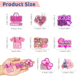 Yudisho 8 Pcs Bling Bag Charms,Cute Acrylic Nurse Life Charms for Bogg Bags,for Simply Southern Beach Tote Bag,Pink Nurse Theme, One size fits all, Plastic, No Gemstone