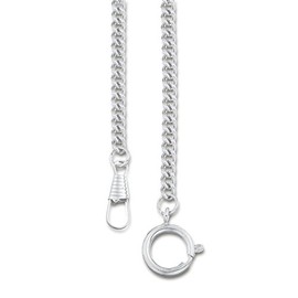 Eichmüller Chrome Plated Curb Necklace Chain Pocket Watch 9024 – 13