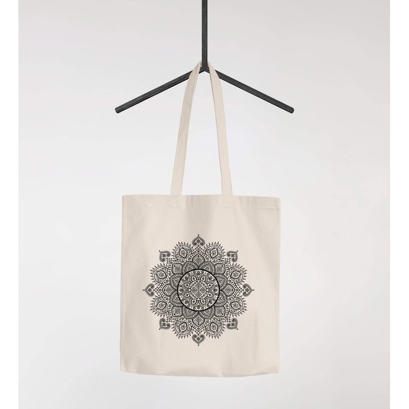 Autiga® Jute Bag Mandala Ethnic Boho Cotton Bag Tote Bag