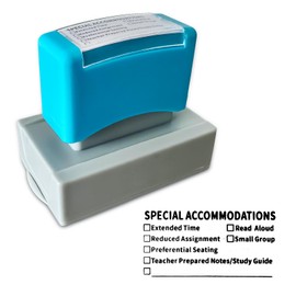 Zeokiar Special Accommodations Self Inking Stamp for Teachers SPED Modifications Rubber Stamp First Day of School Teacher Stamps Teacher Must Haves Dormitory Supplies (Blue)