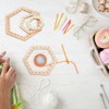 FINGERINSPIRE Weaving Loom Kit Set Includes 4Pcs Hexagon Wood Crochet