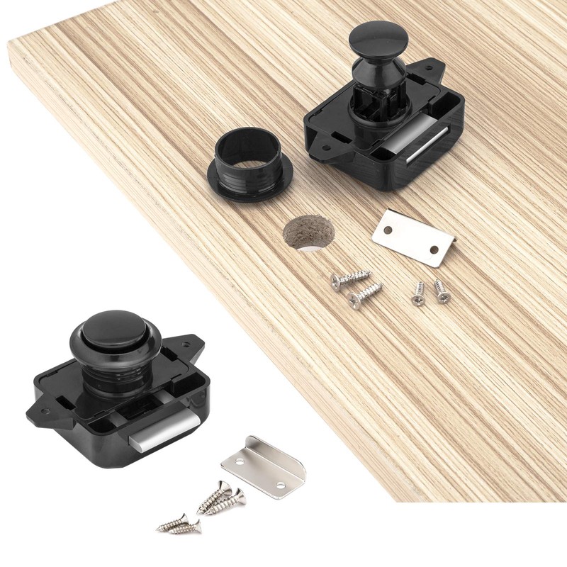 LESOLEIL Push Lock Motorhome Furniture Lock Button Cabinet ABS Lock