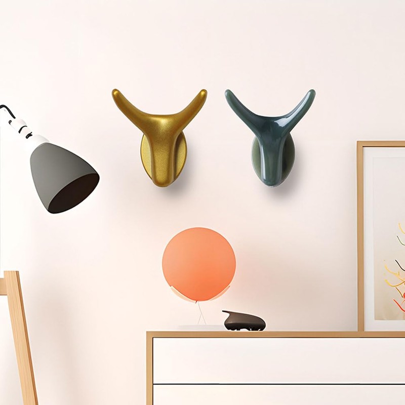Household Storage Bathroom Hook Towel Hooks 8-Pack Plastic Ox Horn