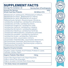 Sunshine & Rain Raw Probiotics for Women & Men - 100 Billion CFU, 35 Strains, Organic Prebiotics & Natural Digestive Enzymes for Digestive, Gut & Immune Health - Dairy, Soy and Gluten Free, Non-GMO, 60 Vegan Capsules