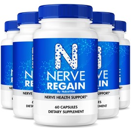 (5 Pack) Nerve Regain Capsules – Original NerveRegain Formula with a Premium Blend to Help Support Nerve Comfort, Daily Renewal & Overall Well-Being | Just 2 Easy-to-Swallow Pills a Day (300 Capsules)