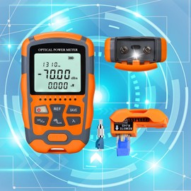 4 in 1 Function 30km VFL Visual Fault Locator & OPM Portable Optical Power Meter (FC/SC/ST) & RJ45 Network Test & LED Lighting, Portable Fiber Optic Tester, Range: (-70) dBm ~ (+10) dBm