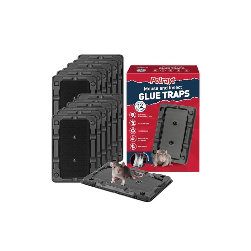 Glue Mouse Traps Indoor for Home -12 Pack Sticky MouseTraps