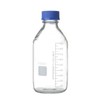 Deschem 1000ml,Lab Glass Reagent Bottle,Screw Cap,1L Blue Lid Flask,Transparent,Graduation 800ml