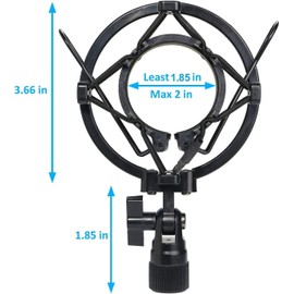 SUNMON AT2020 Shock Mount with Pop Filter Windscreen, Shock Mount Stand for Audio Technica AT2020 AT2035 AT4040 AT2020USB ATR2500x Condenser Mic