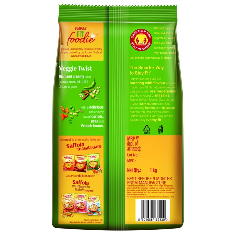 Saffola Masala Oats Veggie Twist 1 Kg