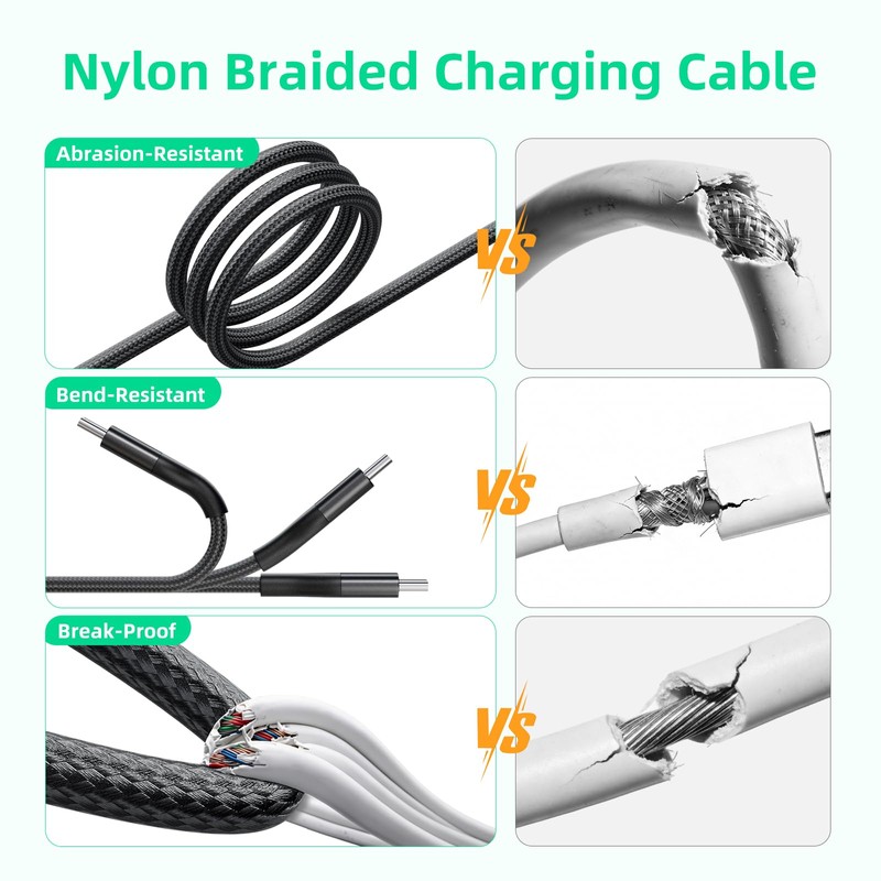 A-Pce 4-in-2 Multi Charging Cable with Smartwatch Charging, Black-4FT