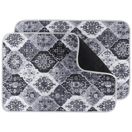 IEUUMLER Washable Pee Pads for Dogs, 2 Pack Reusable Pee Pads for Dogs Non-Slip Grip, Super Absorbent Waterproof Puppy Pads for Potty Training, Playpen, Crate, Whelping Box EU011 Black Grey, 36x31