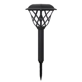 Alpine Corporation LBM168SLR-4 Stainless Steel Solar LED Stake, Pathway Lighting for Walkway & Patio, 16"H, Black, Set of 4