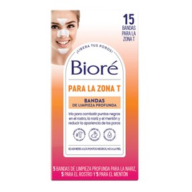 Bioré Bandas de Limpieza Profunda Para la Zona T | 15 piezas