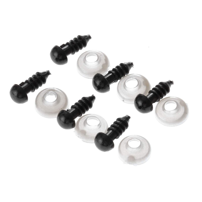 dophee Plastic Doll Eyes, Black Plastic Safety Eyes with Matching
