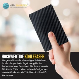 M&M Smartek 2 x Carbon Fibre Card in Credit Card Format Snow Slider Made of Real Carbon Fibre in Black, black, Classic
