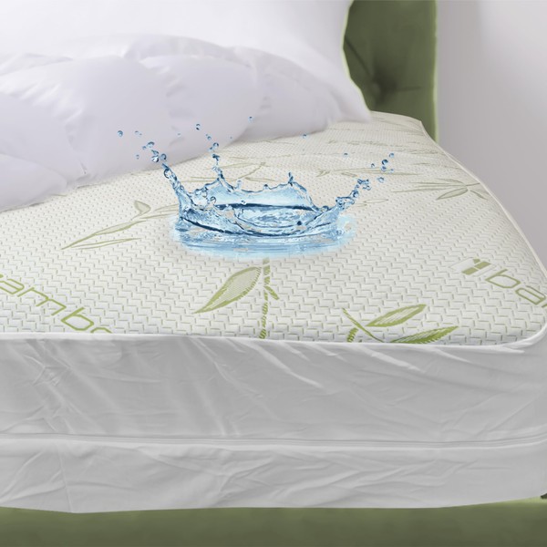 King Size Mattress Protector with Zipper Encasement - 100% Waterproof,