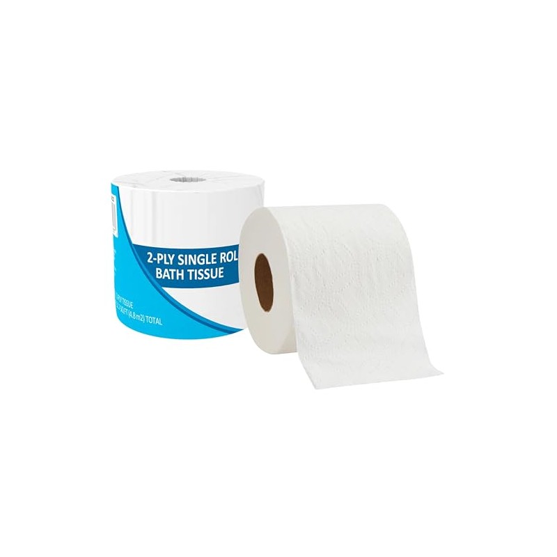 Bath Tissue, Standard Roll, 2-Ply, 4" x 4", 470 Sheets,