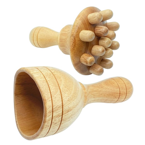 Goodtar Wood Therapy Cup | Wood Mushroom Massager | Wood Therapy Massage Tools for Body Sculpting | Maderoterapia Kit