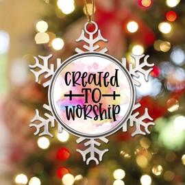 Zyadsinoudor Positive Family Prayer Metal Snowflake Hanging Ornament Created to Worship Hanging Ornaments Saying Quote Christmas Tree Decoration for Party Home 3 Inch with Single Sided