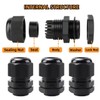 20 Pcs 1/2 NPT Black Nylon PA66 IP68 Waterproof Adjustable