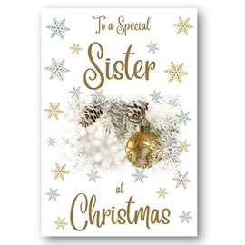 Second Ave Sister Christmas Gold Bauble Xmas Holiday Festive Greetings Card